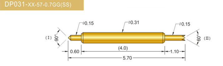 031雙頭探針、BGA雙頭測試針、雙向彈簧探針、帶彈簧雙頭針、雙頭針圖片