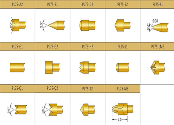 PL75探針頭型、華榮華測(cè)試探針廠家